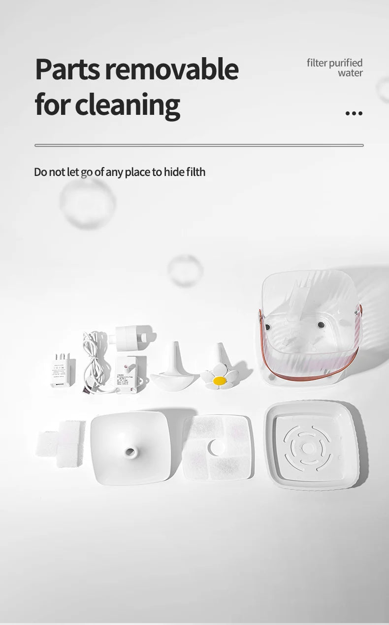 Pet Cat Water Fountain Automatic Dispenser for Pets Cat and Dog Drinking Basin Live Water Circulating Pet Water Feeder Portable