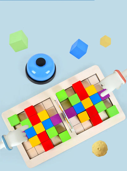 Educational Wooden Building Blocks Set for Kids Double Against Blocks Arithmetic Learning Game Puzzle Toy Ideal for Cognitive