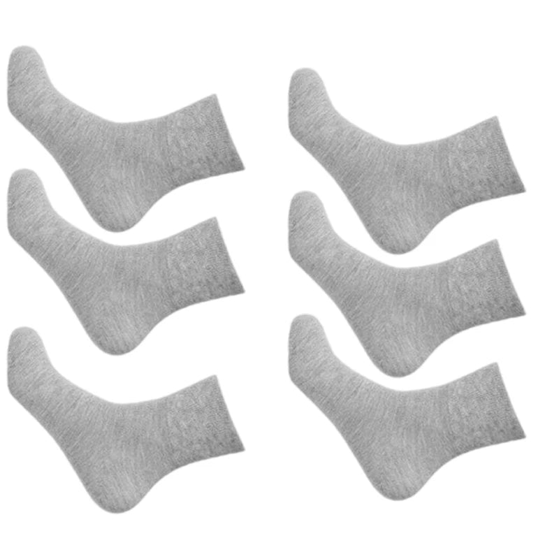 3Pair Comfortable No Elastic Diabetics Socks Men Women Loose Wide Mouth Socks Casual Solid Color Cotton for Aduts Teenagers