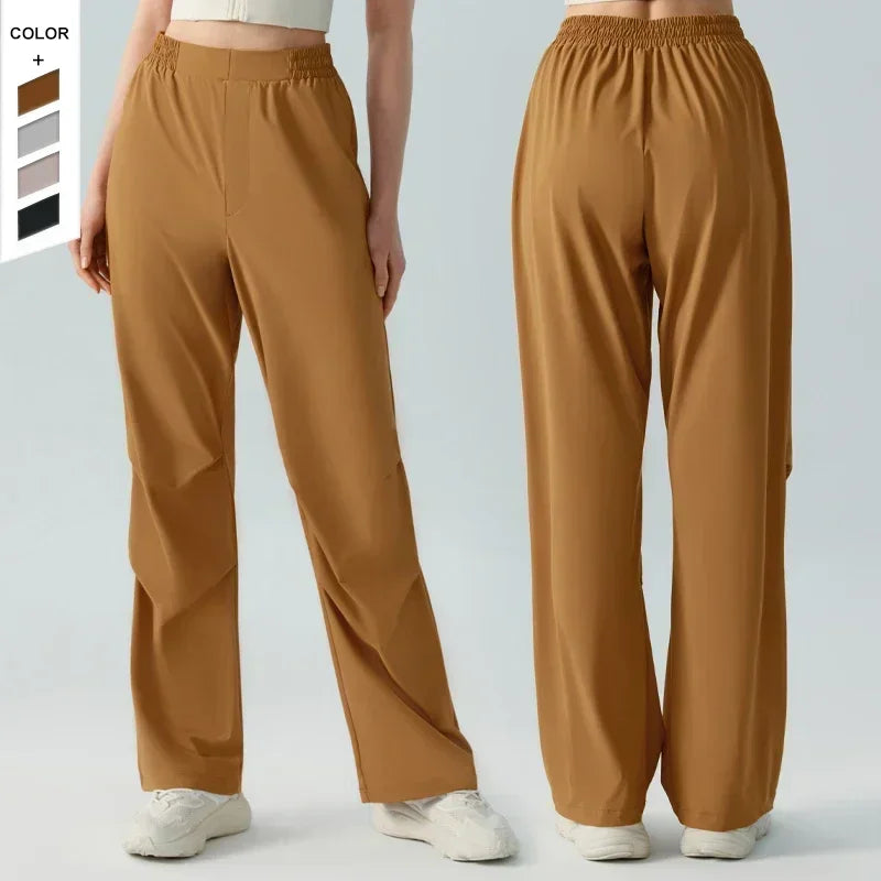 2025 Yoga Pants Women High-waisted Hip-lifting Dance Pants Flared Wide-leg Pants Sports Fitness Pants Summer