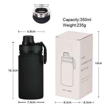 350ml Stainless Steel Sports Water Bottle, 316 Stainless Steel Sports Handle Cover, Outdoor Sports Insulated Thermos