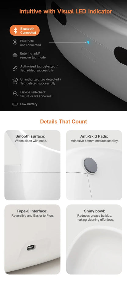 Smart Pet Feeder Sensor Recognition Automatic Cat Feeder With WIFI App Control Accurate Pet Food Dispenser Anti-snatch Feeder