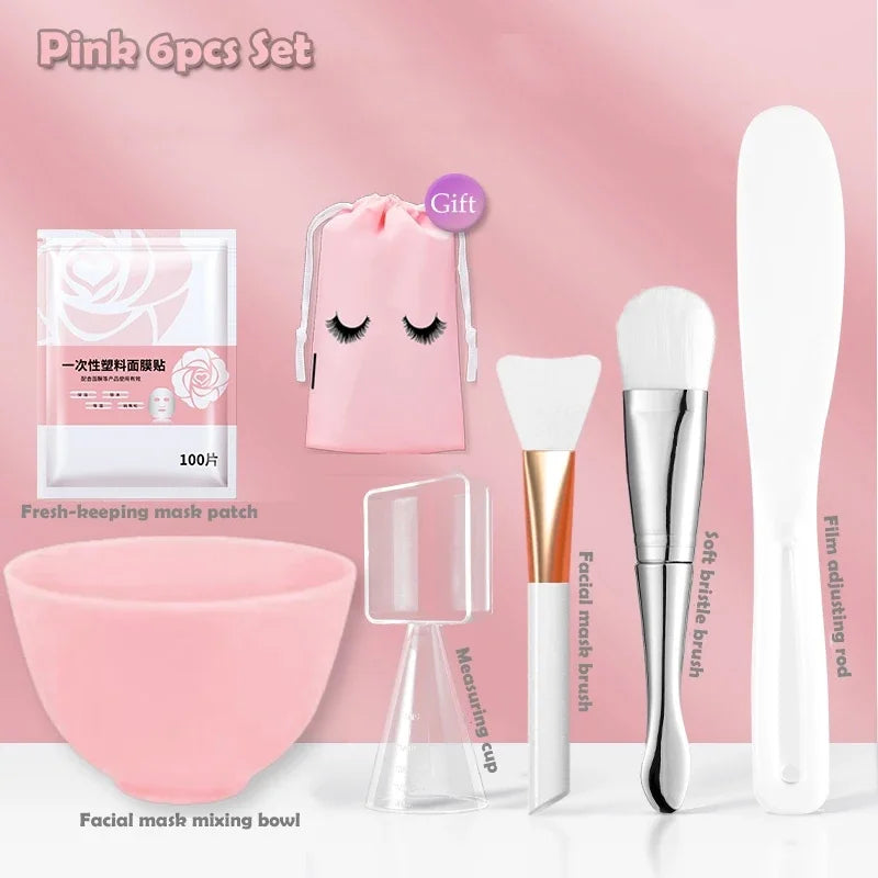 Face Skin Care Tool Set Silicone Facial Mask Brushes Beauty Salon Bowl Spoon Mask Mud Film Brush Skin Care DIY Beauty Tools