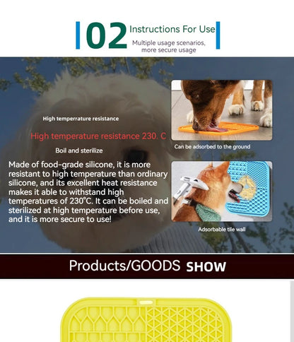 Pet Licking Tray Cats and Dogs Slow Food Licking Tray Anti-choking Food Grade Silicone Sucker Pet Suppliespet Suppl Item Type