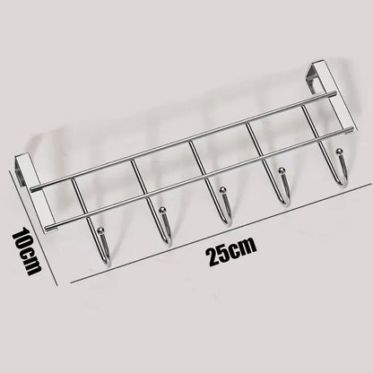Hooks Over The Door 5 Hooks Home Bathroom Organizer Rack Clothes Coat Hat Towel Bags Keys Hanger Bathroom Kitchen Accessories