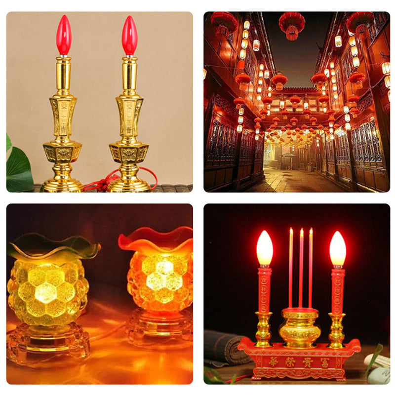 1PC LED altar bulb E12/E14 Red candle Buddha lamp decorative lamp Buddha bead decorative lamp