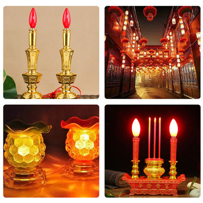 1PC LED altar bulb E12/E14 Red candle Buddha lamp decorative lamp Buddha bead decorative lamp