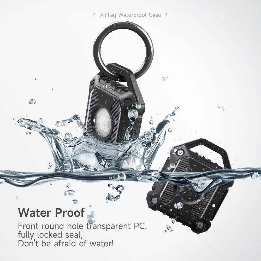 Waterproof Airtag Keychain Holder Case,Screw Full Cover Compatible with Apple AirTag Tracker Key Ring
