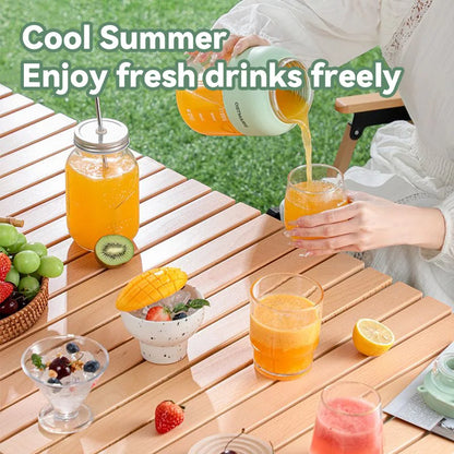 Portable Fruit Blender 800ml Multifunctional Electric Juicer Cup 10 Steel Blades Summer Milkshake Machine USB Rechargeable