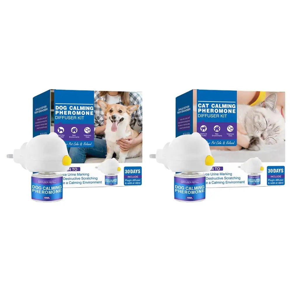 Pet Pheromones Calming Diffuser 30-Day Refill Calming Spray for Cat Dog Calm Relaxing Pets Pheromone Plug-In Relaxants Start Kit