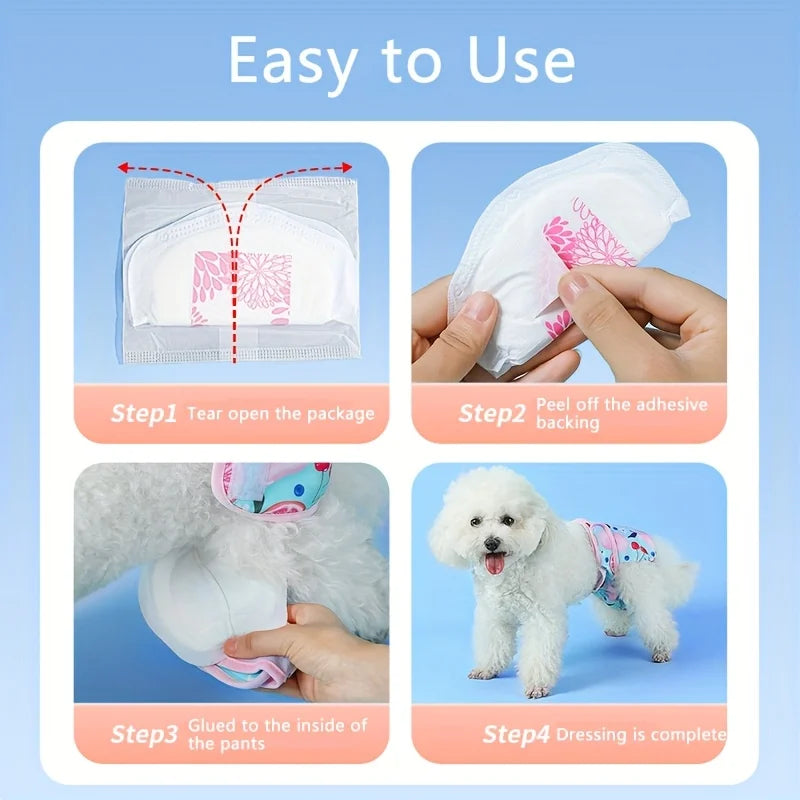 30pcs/pack Dog Diaper Pad for for Female Dog Shorts Panties Disposable Pet Physiological Pant Liners Dog Accessories