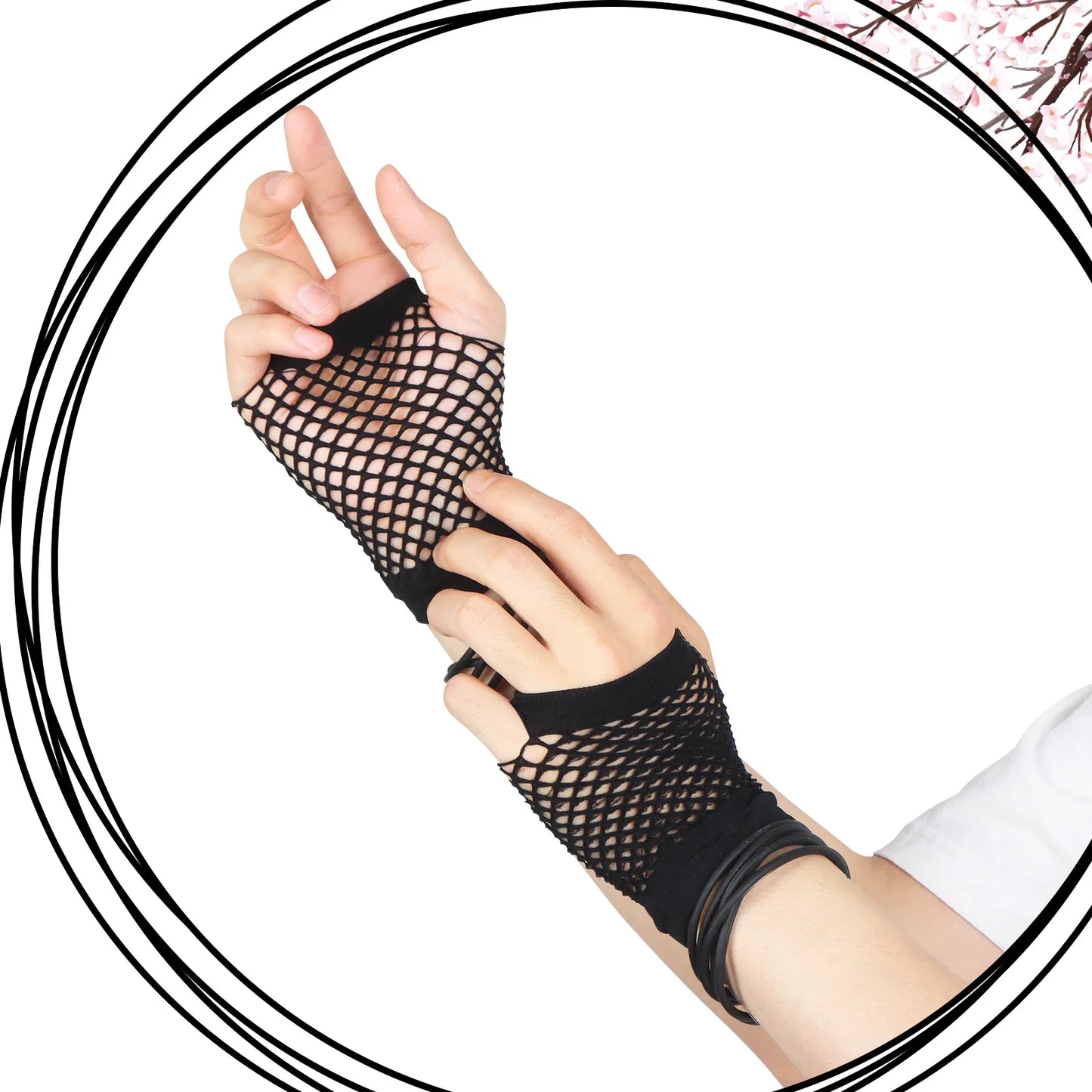 80s Fancy Dress Accessories Women Party Costume Set Adult Tutu Skirt Neon Fishnet Gloves Beaded Necklace Bracelet Earrings