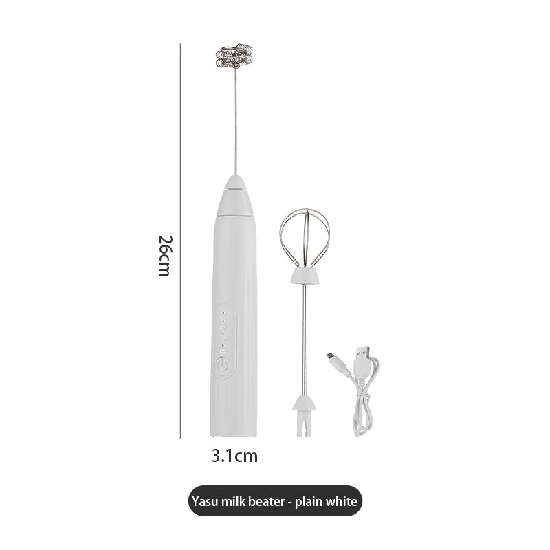 BINCOO Electric Milk Foamer Blender Stainless Steel Handheld Milk Frother Wireless Coffee Whisk Mixer Egg Beater Kitchen Tools