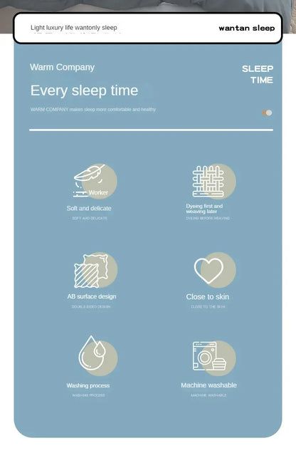 Solid Color Four Piece Bedding Set for Children and Adults Double Bed Large Four Piece Duvet Cover Bed Sheet Pillow Cover