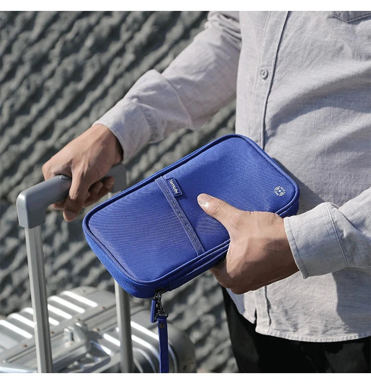 Travel Passport Wallet Organizer Bag with Card Holder Document Case for Family Crossbody Ticket Cash Storage Bag for Abroad Trip