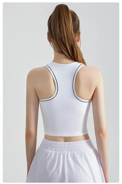 Sports Vest, Women's Fitness Integrated Fixed Cup, High-end Feel, Worn for Training, High-strength Shock-absorbing Vest