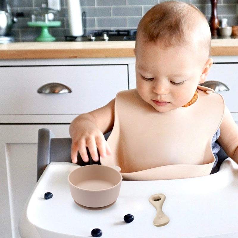 New Silicone Baby Feeding Bowl Tableware for Kids Waterproof Suction Bowl Feeding Bowl BPA Free Silicone Dishes for Baby Bowl