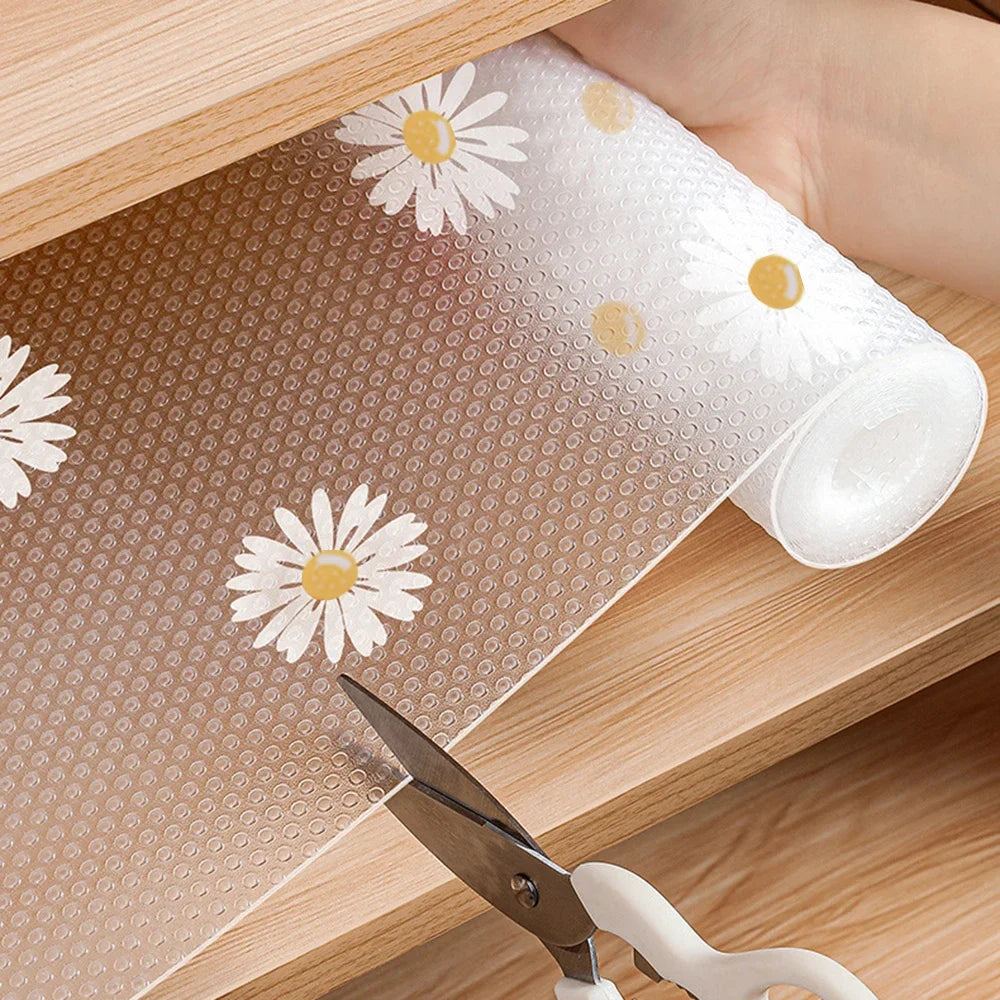 1 Roll, 30x100cm Waterproof Non-Slip Plastic Shelf Liner Roll, Multipurpose Cabinet Drawer Mat Liner for Kitchen, Fridge, Table