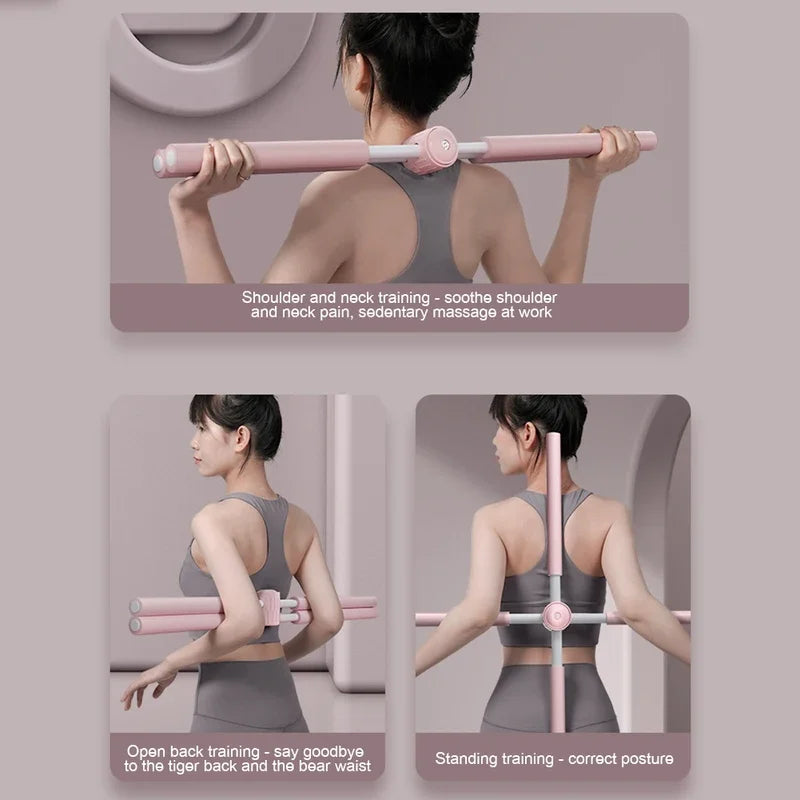 Posture Corrector Shoulder Neck Humpback Corrector Stick Stretching Tool Humpback Correction Stick Retractable Design for Women