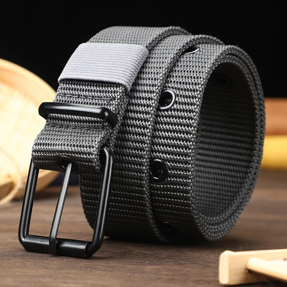 Perforated Canvas Belt Men's Needle Buckle Belt Student Youth Korean Adjustable Multi-Hole Belt Student Jeans Belt