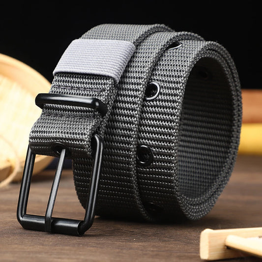 Perforated Canvas Belt Men's Needle Buckle Belt Student Youth Korean Adjustable Multi-Hole Belt Student Jeans Belt