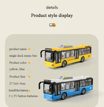 High-quality school bus toy car model large sound and light double-decker bus simulation car toy children's gift