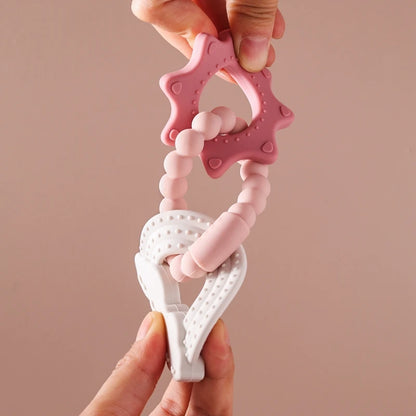 Silicone Teethers For Baby Thing Newborn Chews Food Grade Teethers Training Bed Toy Baby Cartoon Space Feeding Infant Rattle Toy