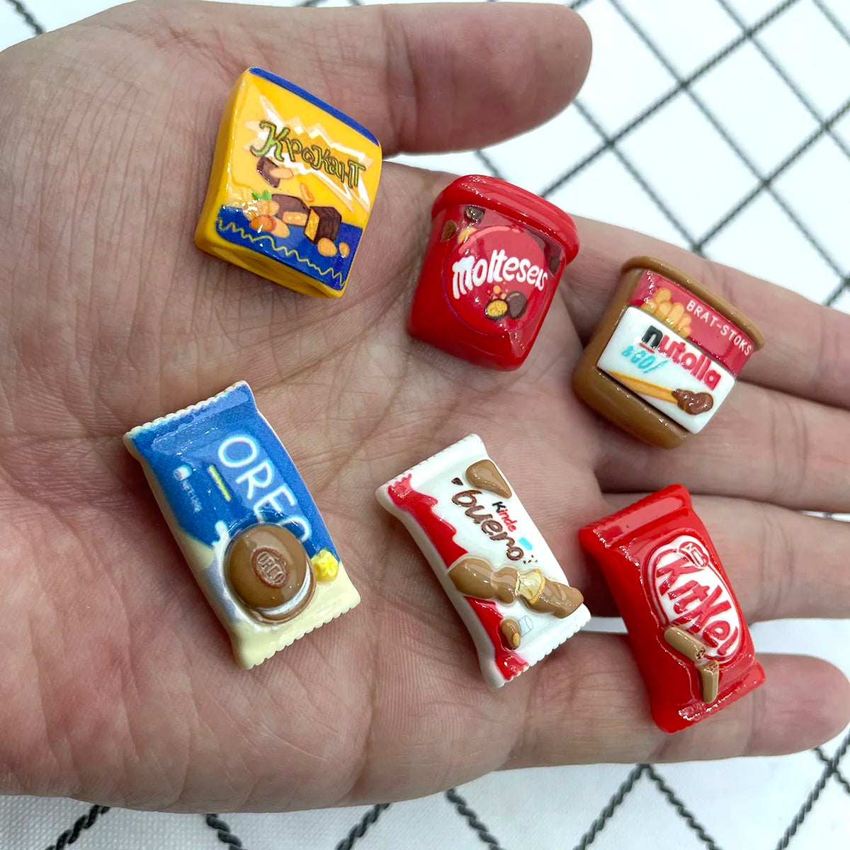 Resin Miniature Refrigerator Cartoon Snacks Refrigerator Magnets Home Decor Magnets Food Decor Magnets