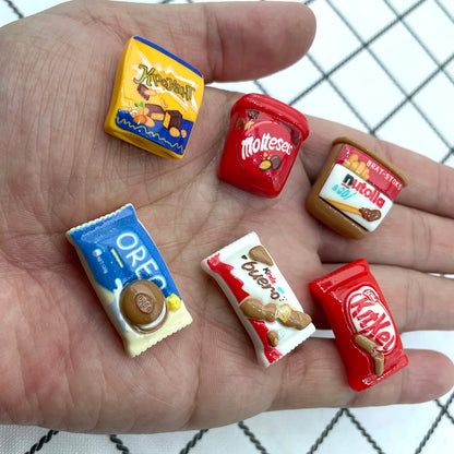 Resin Miniature Refrigerator Cartoon Snacks Refrigerator Magnets Home Decor Magnets Food Decor Magnets