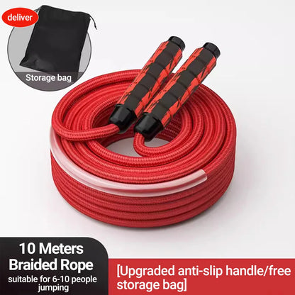 ST ORIGINAL  3/10/15m Thick Long Jump Rope Spring Group Skipping Rope Anti-slip Wooden Handles School Collective Sports Shaking