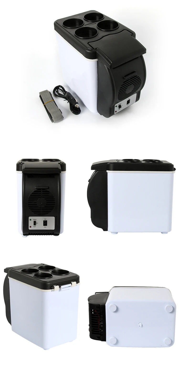 Portable 6L Car Refrigerator Mini Fridge Cold And Warm Box Mini Fresh-Keeping Incubator 12V High-Capacity Low Energy Consumption