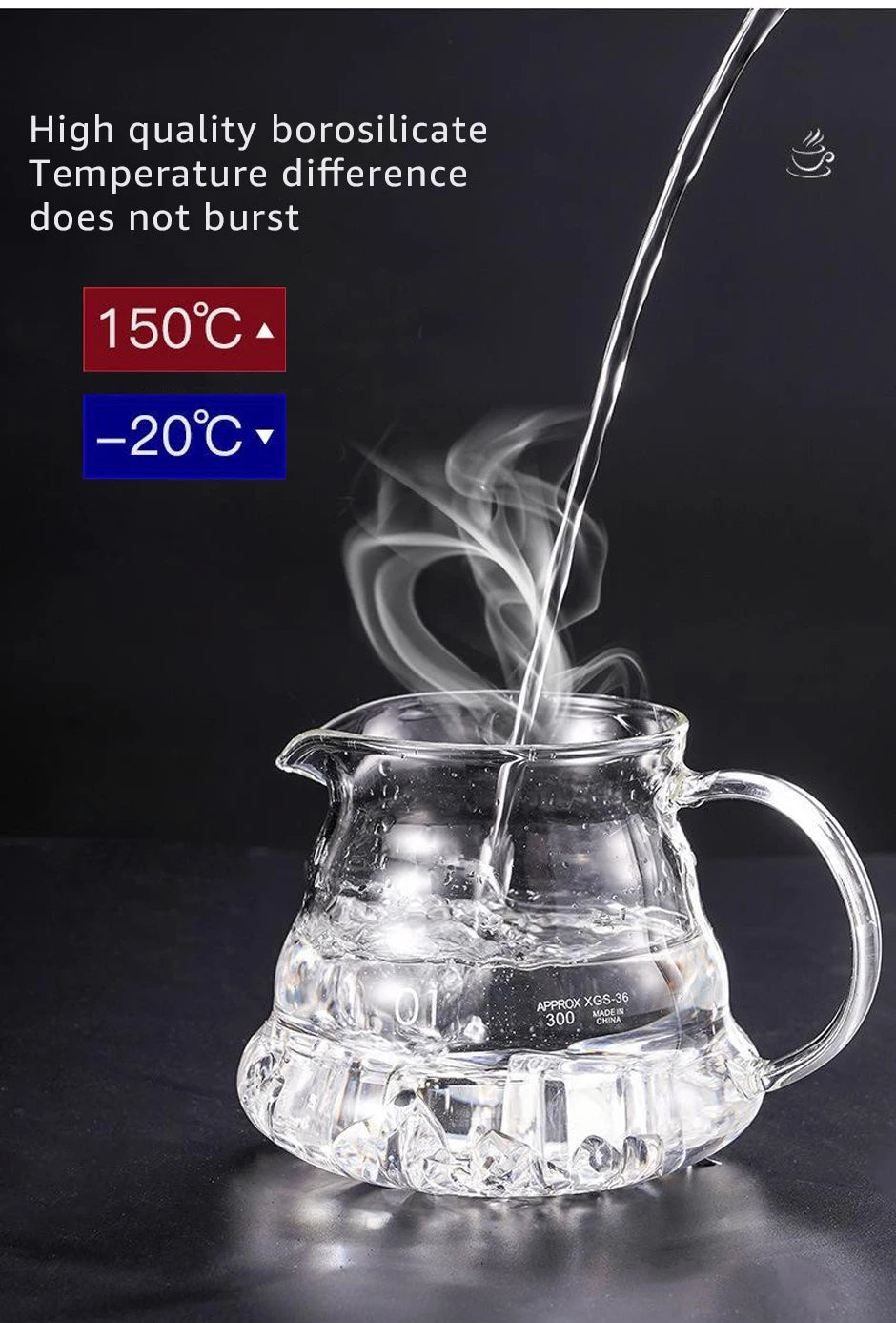 600ml Glass Coffee Carafe, Coffee Pot Clear Standard Coffee Server for Pour Over Coffee Maker