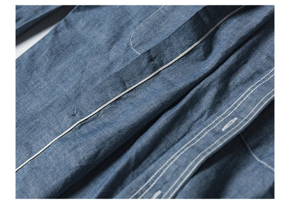 Bronson Repro USN Chambray Work Shirt Rugged Men's Selvedge Workwear Light Blue