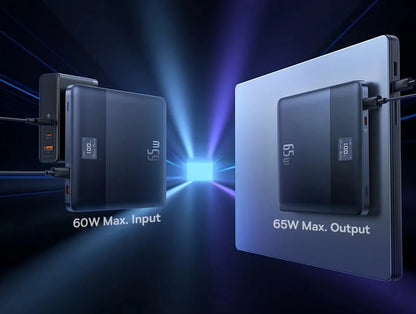 Baseus Power Bank 65W 12000mAh PD Fast Charging Digital Remaining Battery for iPhone 16 Pro Max Huawei Sumsang Notebooks Laptops