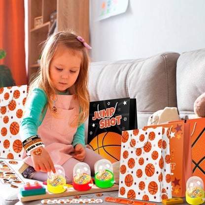 Basketball Party Favors,122pcs Basketball Themed Birthday Party Favors - Basketball Party Keychain Gift Bags Slap Bracelets