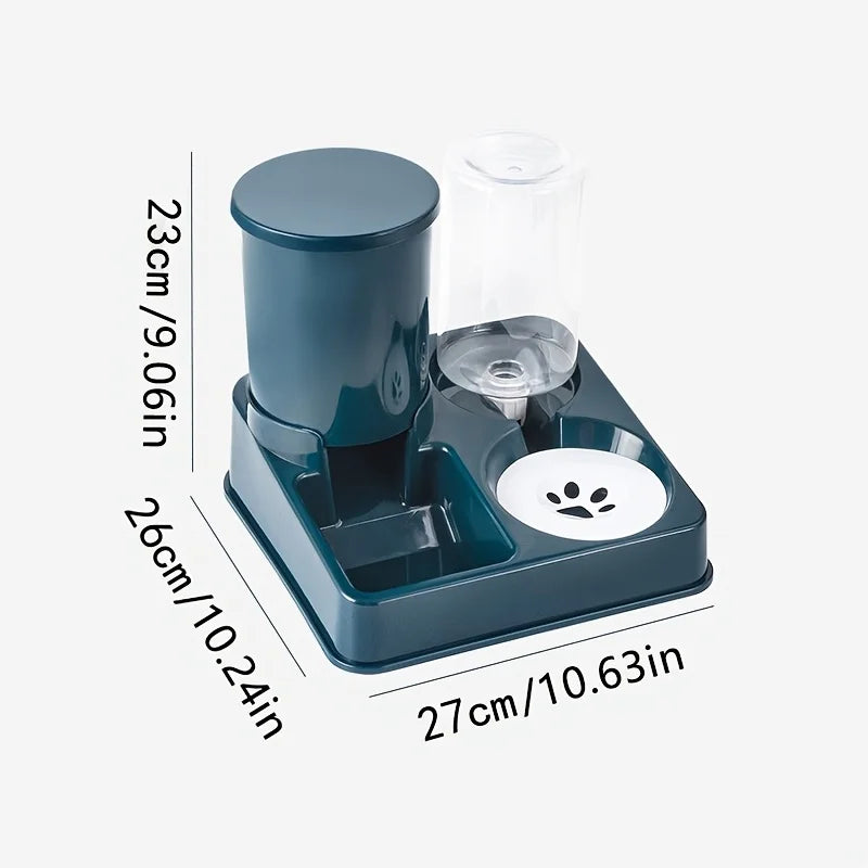2-in-1 Automatic Pet Feeder and Water Dispenser Set-Gravity Feeding & Drinking Station, No Battery Required, Indoor Use for Dogs