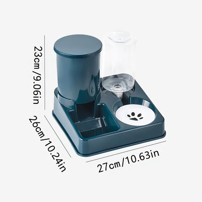 2-in-1 Automatic Pet Feeder and Water Dispenser Set-Gravity Feeding & Drinking Station, No Battery Required, Indoor Use for Dogs