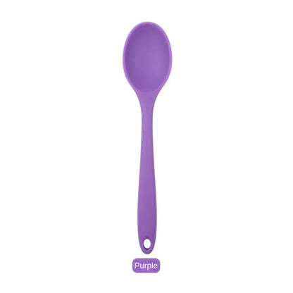 Silicone Spoon Integrated Rice Spoon Multicolor Silica Gel Salad Spoon Cake Baking Spoon Kitchen Cooking Spoon Kitchen Tools