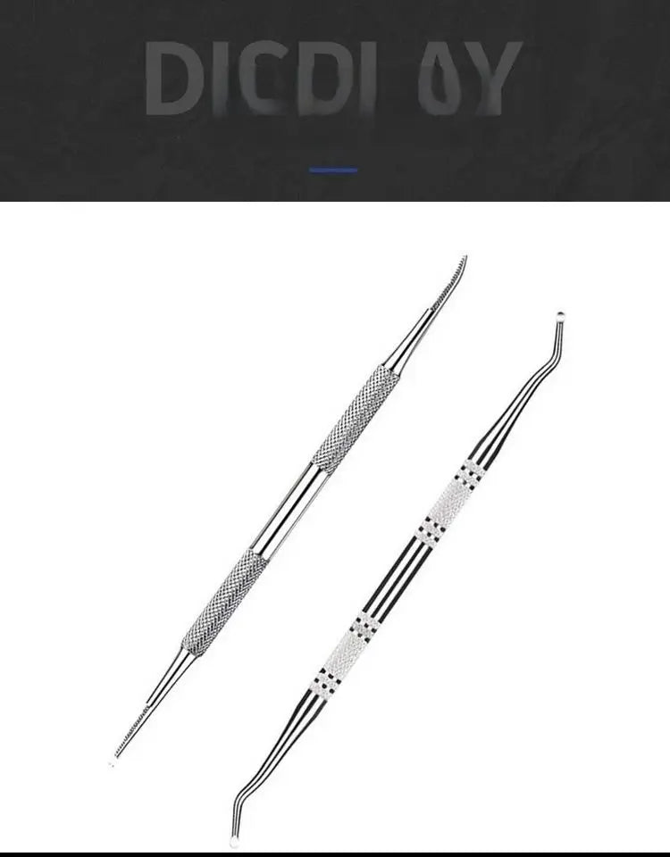 6pcs Stainless Steel Manicure Pedicure Knife To Remove Dead Skin Calluses Thick Hard Nail Clippers Acne Needle Pick Tool Set