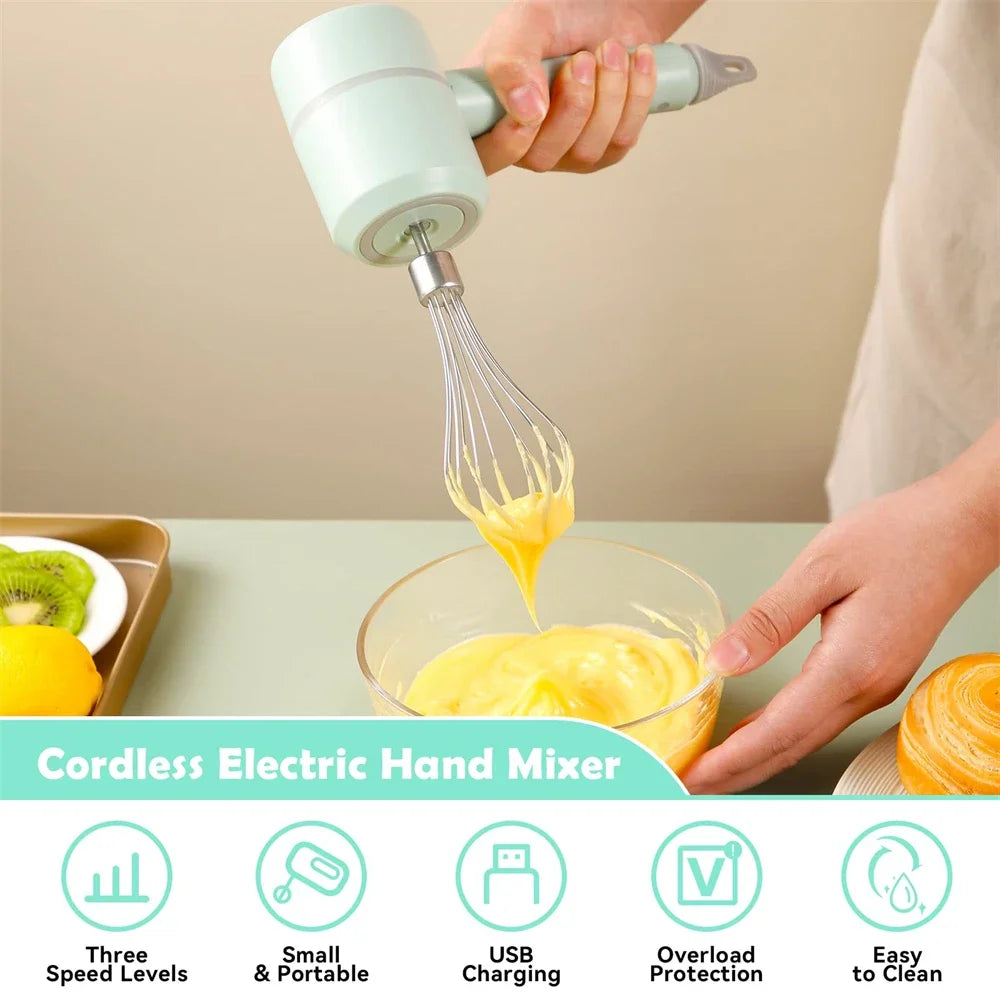Electric Food Processors Set Portable Blender Mixer Kitchen Tools Hand Mixer Milk Frother Egg Beater Cake Baking Kneading Mixer