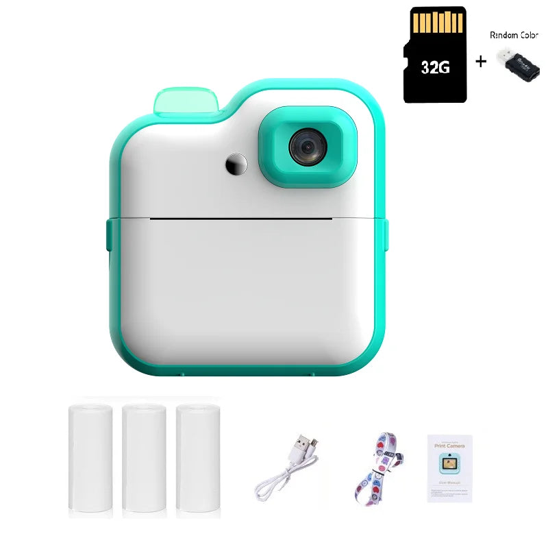 Kids Thermal Print Camera Instant Photo Printing Camera 1080P HD Digital Camera Toys Parent-child Interaction Camera Toys Gifts
