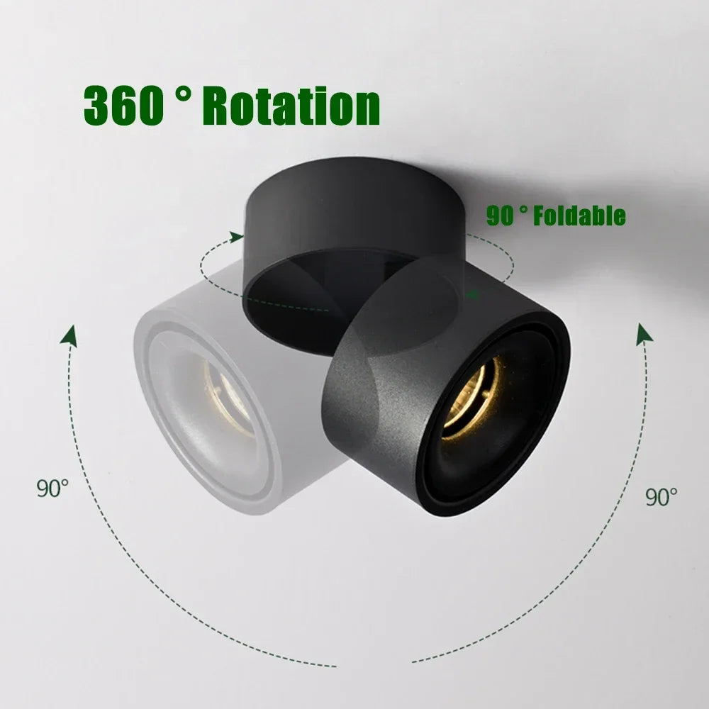 Led Spotlights Foldable Downlight Wall Spot Led Lamp Focos Ceiling Lamp Surface Mounted Indoor Lighting for Living Room Kitchen