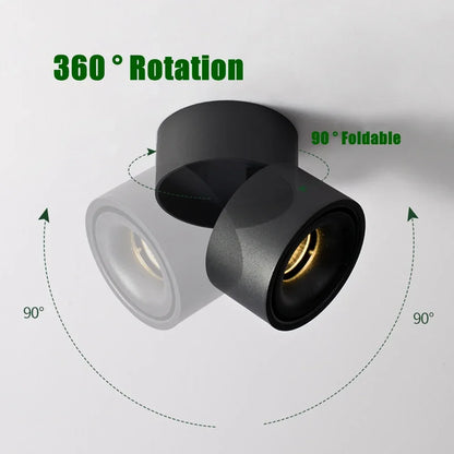 Led Spotlights Foldable Downlight Wall Spot Led Lamp Focos Ceiling Lamp Surface Mounted Indoor Lighting for Living Room Kitchen