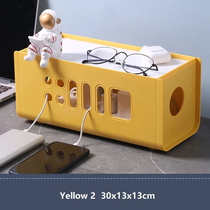Cable Storage Box Dustproof Power Cable Storage  Wire Manager  Desktop Charging Cable Collect Box