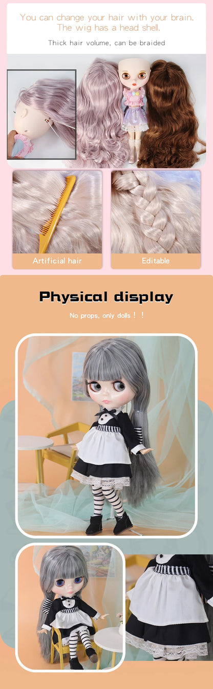 ICY DBS Blyth Doll Cute Combination Including Clothes Shoes Hand Set AB Cosplay Dressing 1/6 BJD Anime Girl OB24