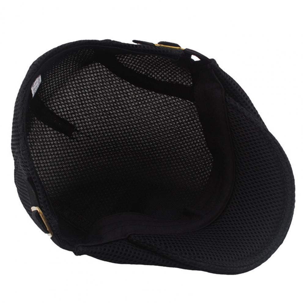 Hollow Breathable Mesh Men Beret Hat Adjustable Buckle Summer Autumn Sunscreen Men Cap Sport