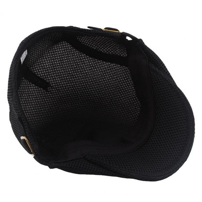 Hollow Breathable Mesh Men Beret Hat Adjustable Buckle Summer Autumn Sunscreen Men Cap Sport