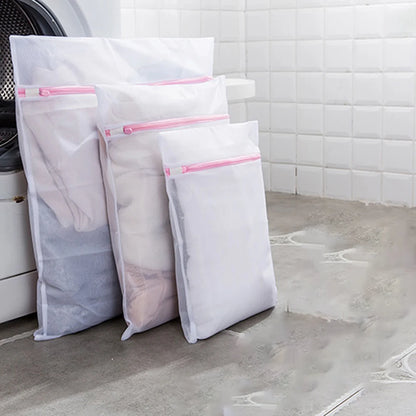 3PCS Pink Grid Laundry Bag for Home Organization - Classification Clothing Care Bag