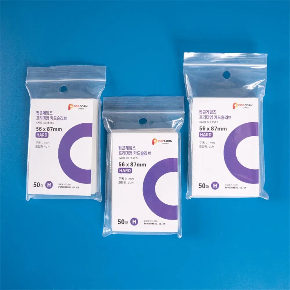 50pcs Card Sleeves Popcorn Card Film Card Set Card Set Transparent Hard Photo Card Holographic Protective Film Album Binder