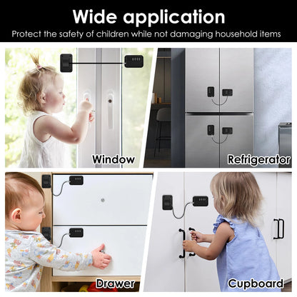 2Pcs Refrigerator Door Lock Child Proofing Fridge Lock With Keys or Coded Lock Resettable Combination Lock for Cabinet Drawer